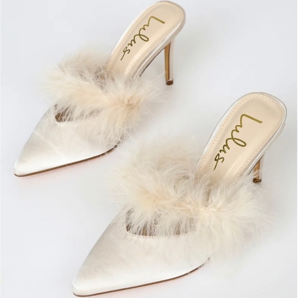 Lulus feather pointed toe mule - Picture 2 of 5